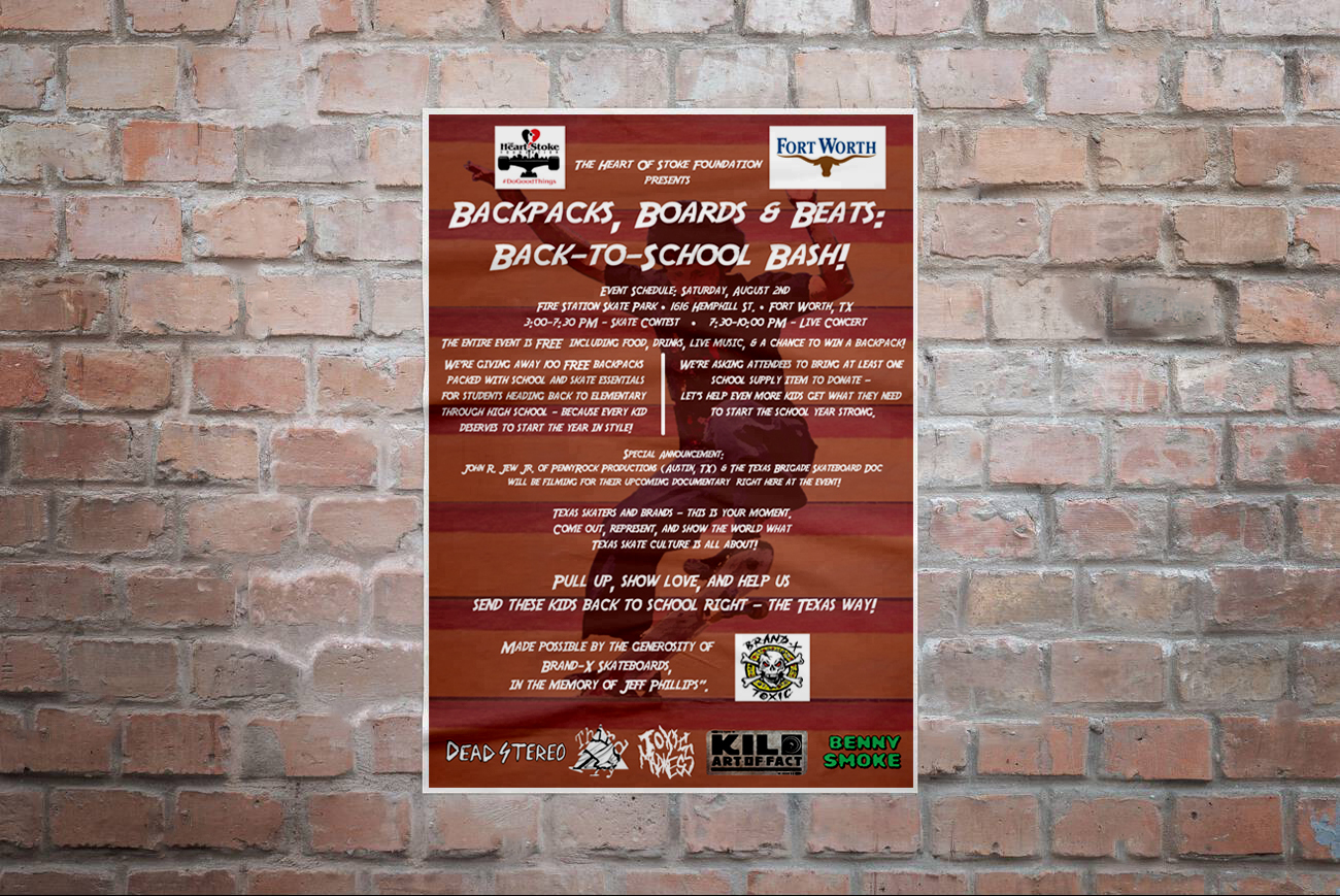 Final poster displayed on wall